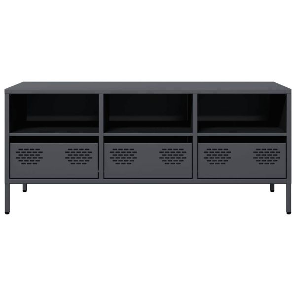 ТВ шкаф, антрацит, 101,5x39x43,5 см, студеновалцувана стомана