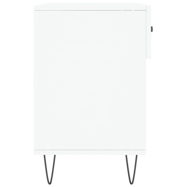 Пейка за обувки, бяла, 102x35x55 см, инженерно дърво