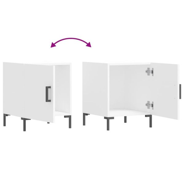 Нощни шкафчета 2 бр бели 40x40x50 см инженерно дърво