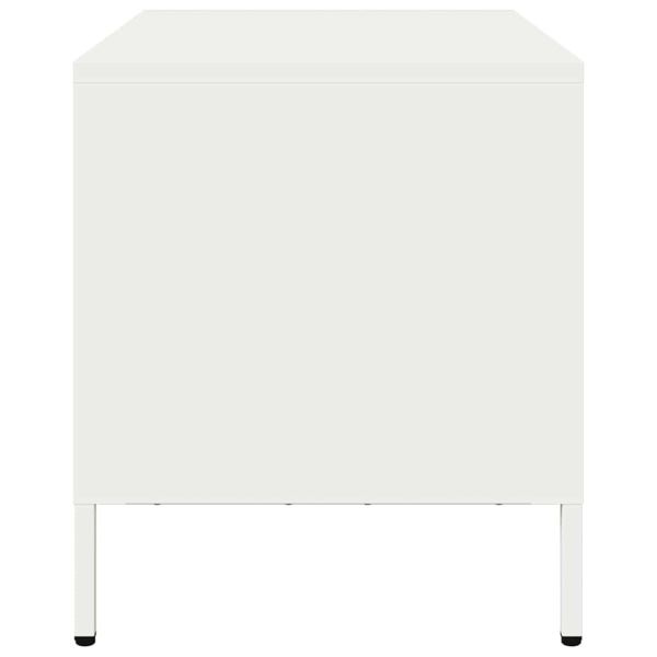 ТВ шкаф, бял, 68x39x43,5 см, студеновалцувана стомана