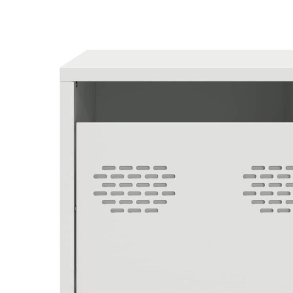 ТВ шкаф, бял, 68x39x43,5 см, студеновалцувана стомана