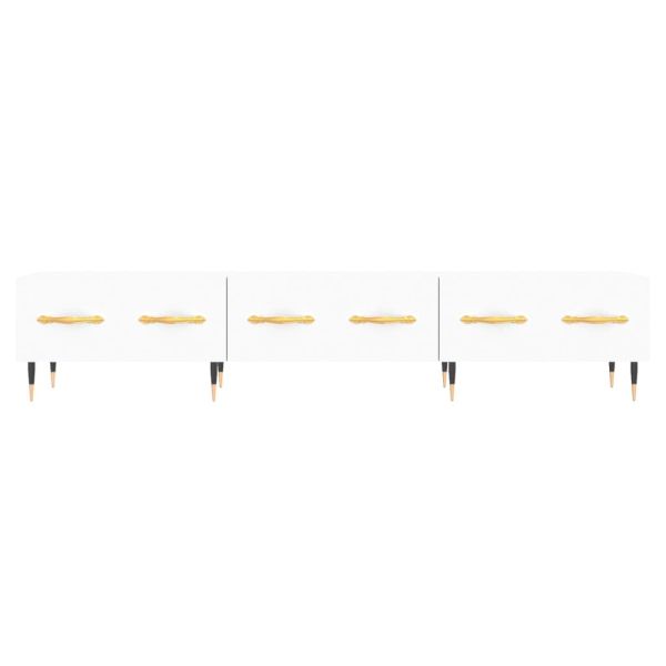 ТВ шкаф, бял, 150x36x30 см, инженерно дърво