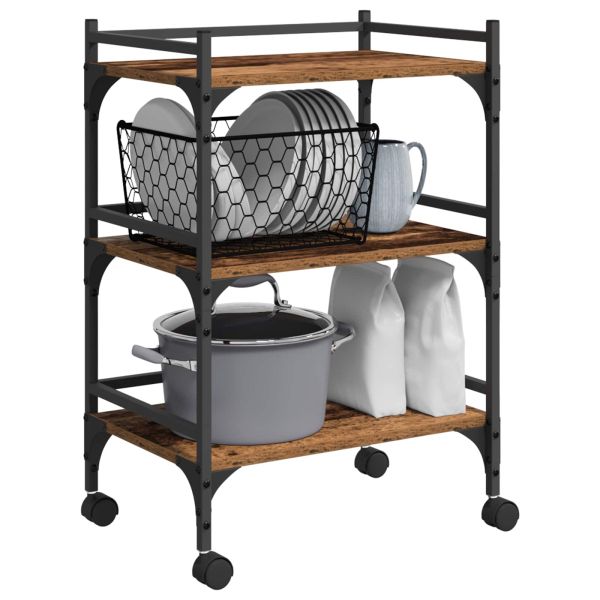 Кухненска количка Старо дърво 50 x 35 x 75.5 см Инженерно дърво