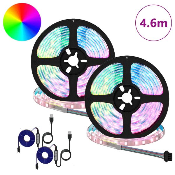 LED лента 2 pcs Черен и прозрачен 2300 мм Мед и пластмаса