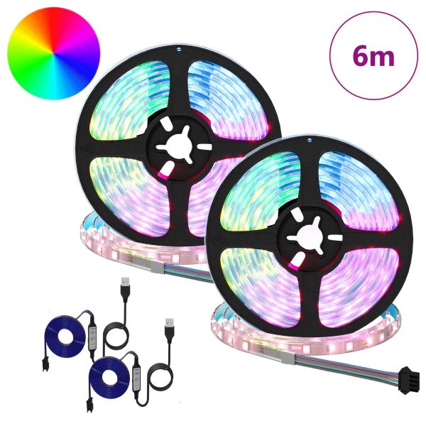 LED лента 2 pcs Черен и прозрачен 3000 мм Мед и пластмаса