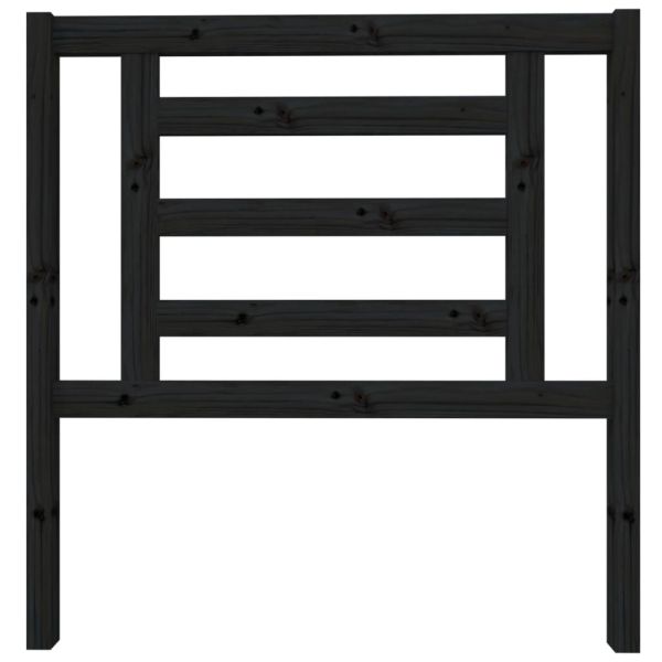 Горна табла за легло, черна, 96x4x100 см, бор масив