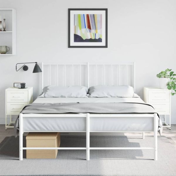 Нощни шкафчета 2 бр бели 36x39x60,5 см стомана