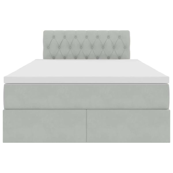 Легло с място за съхранение Светлосиво 120 x 190 cm Кадифе