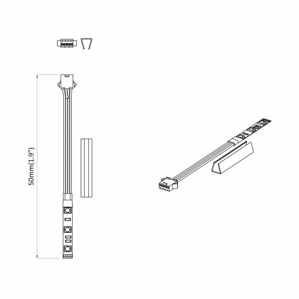 LED лента 2 pcs Черна и Многоцветна 1745 мм Мед и пластмаса
