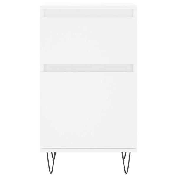 Бюфети, 2 бр, бели, 40x35x70 см, инженерно дърво