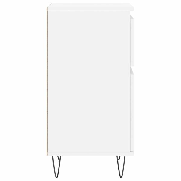 Бюфети, 2 бр, бели, 40x35x70 см, инженерно дърво