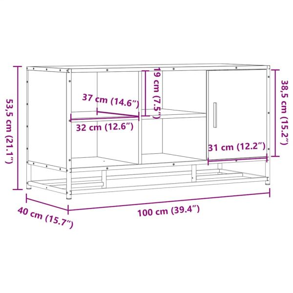 Пейка за обувки Sonoma Oak 100x40x53,5 cm Инженерна дървесина