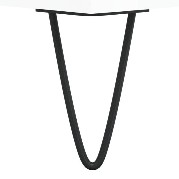 Кафе маса, бял гланц, 90x50x40 см, инженерно дърво