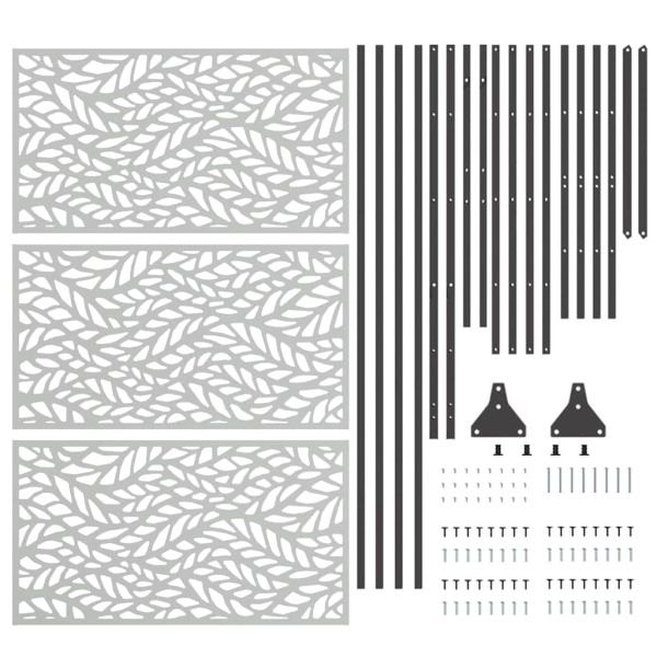 Екран за уединение Сив 100 x 50 x 180 см Стомана