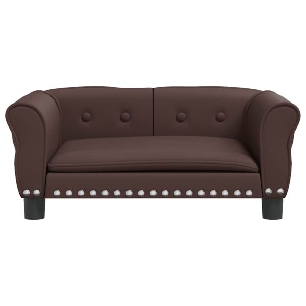 Кучешко легло, Кафяв , 70x45x30 см, изкуствена кожа