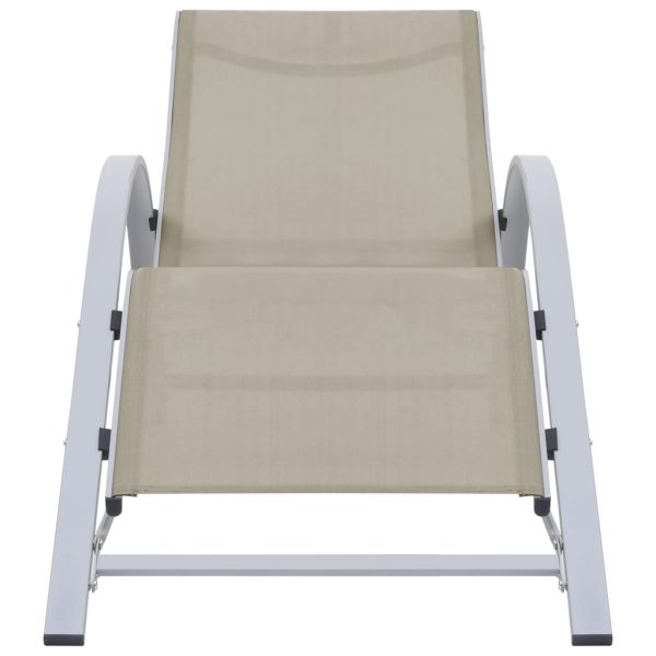 Шезлонг, textilene и алуминий, кремав