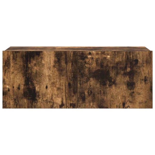 Комплект ТВ шкафове от 7 части, опушен дъб, инженерно дърво