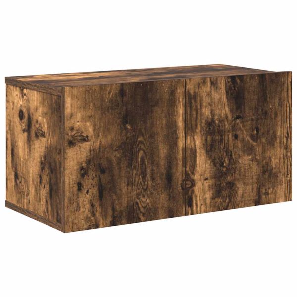 Комплект ТВ шкафове от 10 части, опушен дъб, инженерно дърво