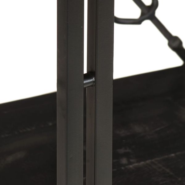 Библиотека с 3 рафта, черна, 90x30x80 см, манго масив