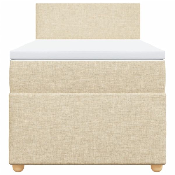 Боксспринг легло с матрак, кремава, 90x190 см, плат