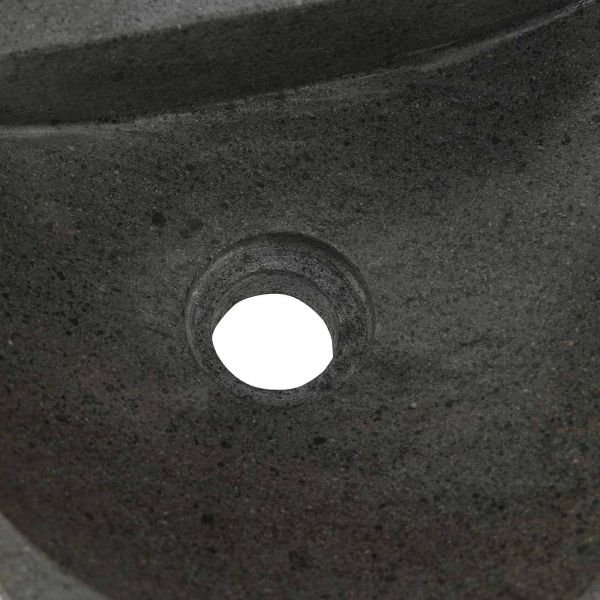 Монтирана на стена мивка Сив 37 x 30 x 12 см Речен камък