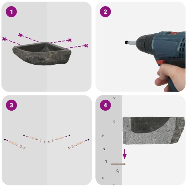 Басейн Сив (30-37) x (30-37) x 12 см Речно камък