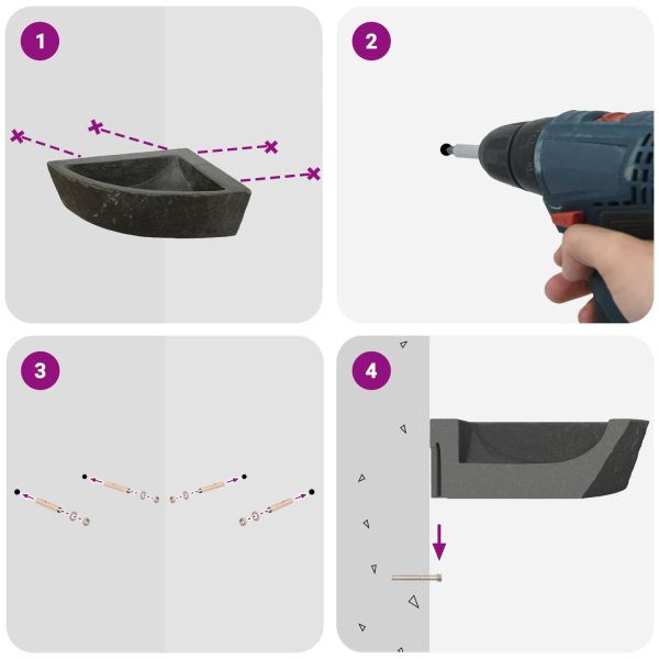 Басейн Сив (38-45) x (38-45) x 12 см Речно камък