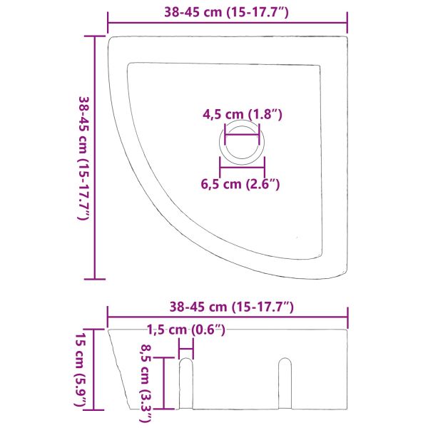 Басейн Сив (38-45) x (38-45) x 12 см Речно камък