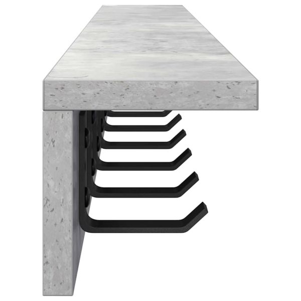 Стенен закачалка за палта Циментено сиво 100 x 10,5 x 10,5 см