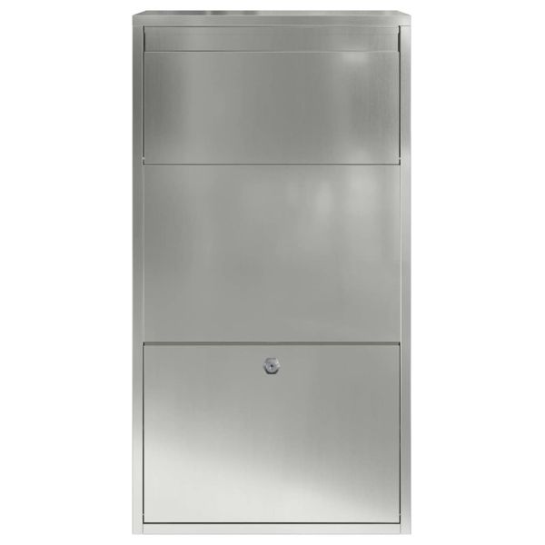 Пощенска кутия за пратки с врата Сребрист 44 x 22 x 82 см