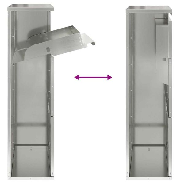 Пощенска кутия за пратки с врата Сребрист 44 x 22 x 82 см