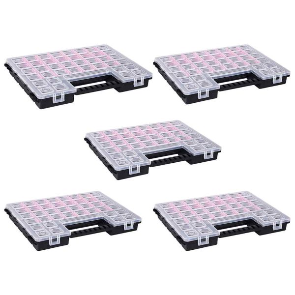 Асортиментни кутии 5 бр с регулируеми разделители 385x283x50 мм