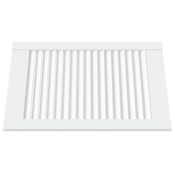 Врата за шкаф с решетен дизайн, бяла, 61,5x39,4 см, бор масив