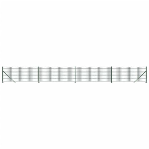 Плетена оградна мрежа с фланец, зелена, 1x10 м