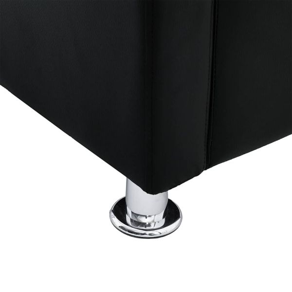 Фотьойл с кубична форма, черен, изкуствена кожа