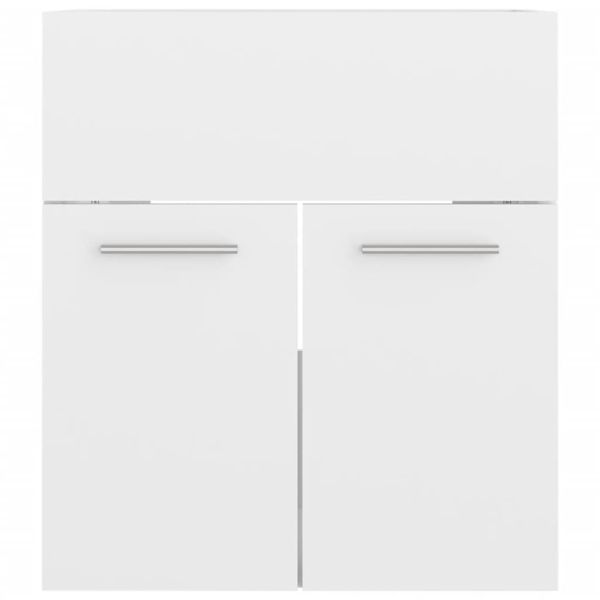 Комплект мебели за баня, бял гланц, ПДЧ