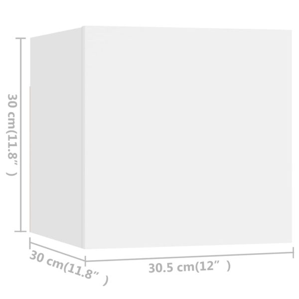 Комплект ТВ шкафове от 8 части, бял, инженерно дърво