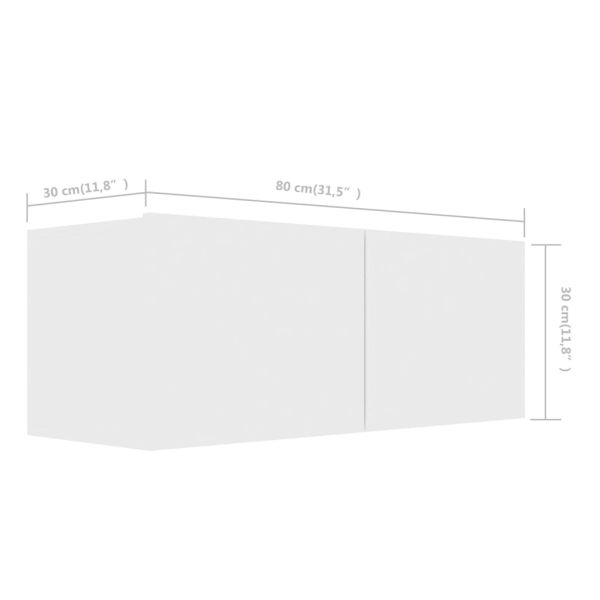 Комплект ТВ шкафове от 6 части, бял, инженерно дърво