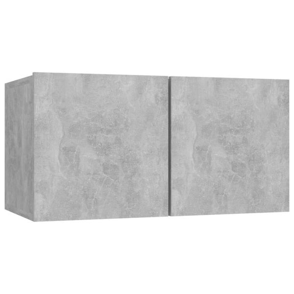 Комплект ТВ шкафове от 7 части, бетонно сиви, инженерно дърво