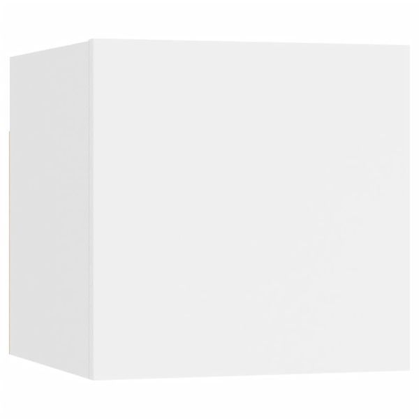 Комплект ТВ шкафове от 8 части инженерно дърво Бял гланц