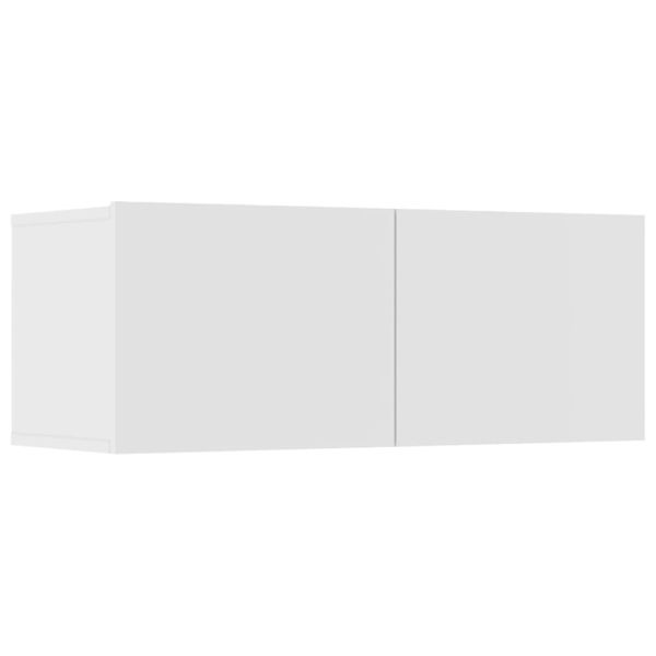 Комплект ТВ шкафове от 6 части, бял, инженерно дърво