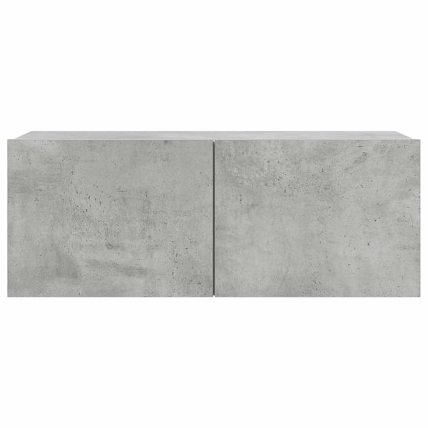 Комплект ТВ шкафове от 7 части, бетонно сив, инженерно дърво