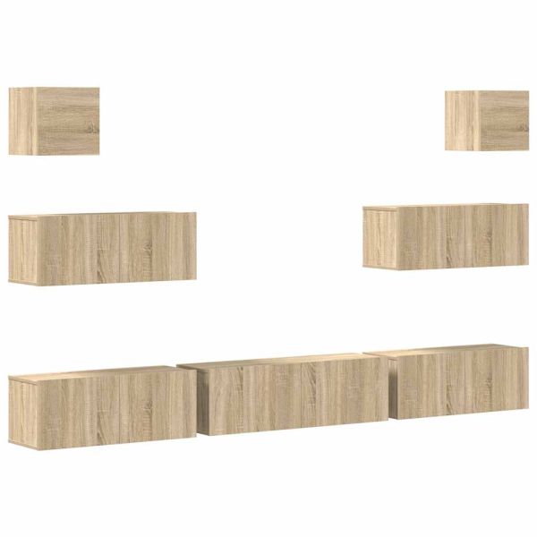 Комплект ТВ шкафове от 7 части, сонома дъб, инженерно дърво7