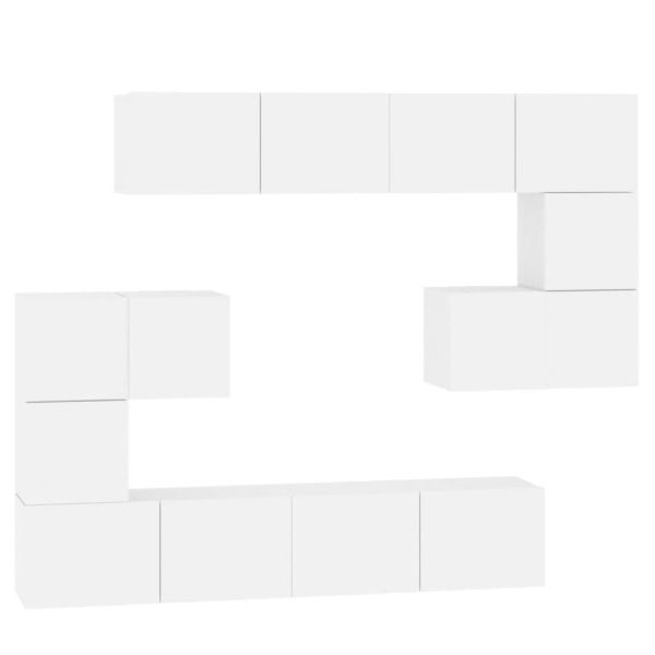 ТВ шкафове за стенен монтаж, Бял, инженерно дърво