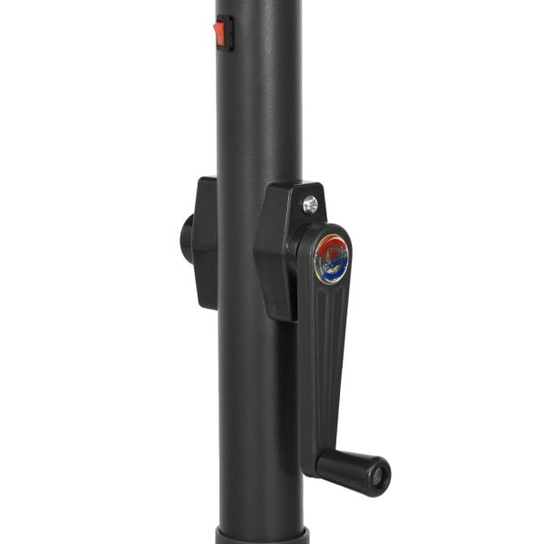 Градински чадър с LED осветление, таупе, 200x211 см, алуминий