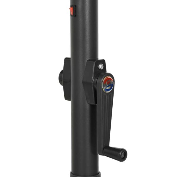 Градински чадър с LED осветление, черен, 200x211 см, алуминий