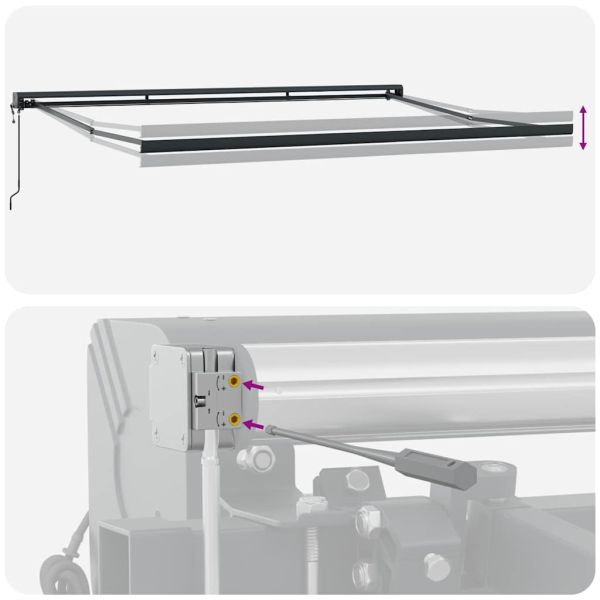 Прибираща се тента синьо и бяло 4x3 м плат и алуминий