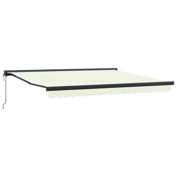 Прибираща се тента кремава 4x3 м плат и алуминий