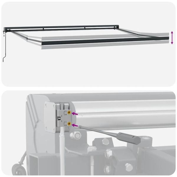 Прибираща се тента кремава 4x3 м плат и алуминий
