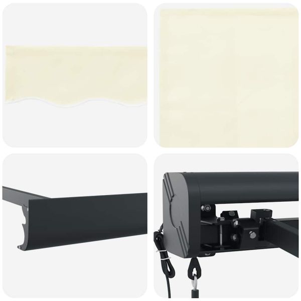 Прибираща се тента кремава 4x3 м плат и алуминий